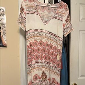 Bohemian Print V-Neck Dress or Coverup